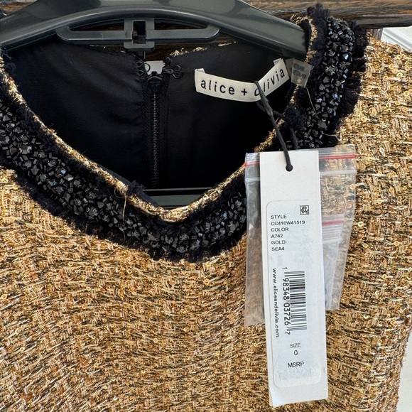 Alice + Olivia Clyde embellished metallic tweed mini dress - Picture 6 of 6
